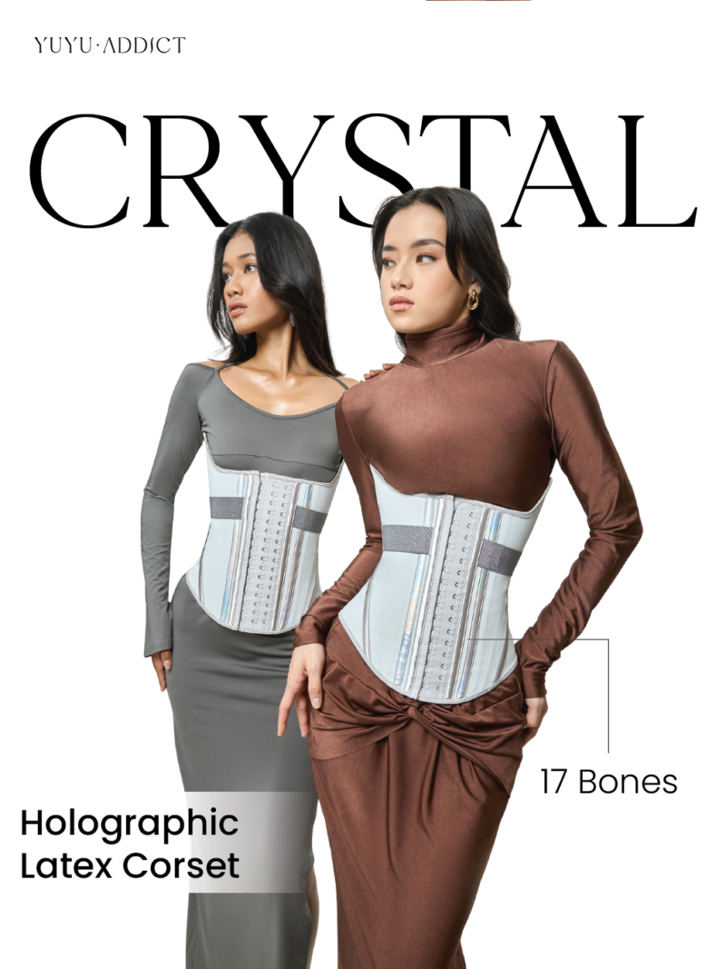 YUYUADDICT - Crystal Holographic Pro 17 Bones Latex Corset