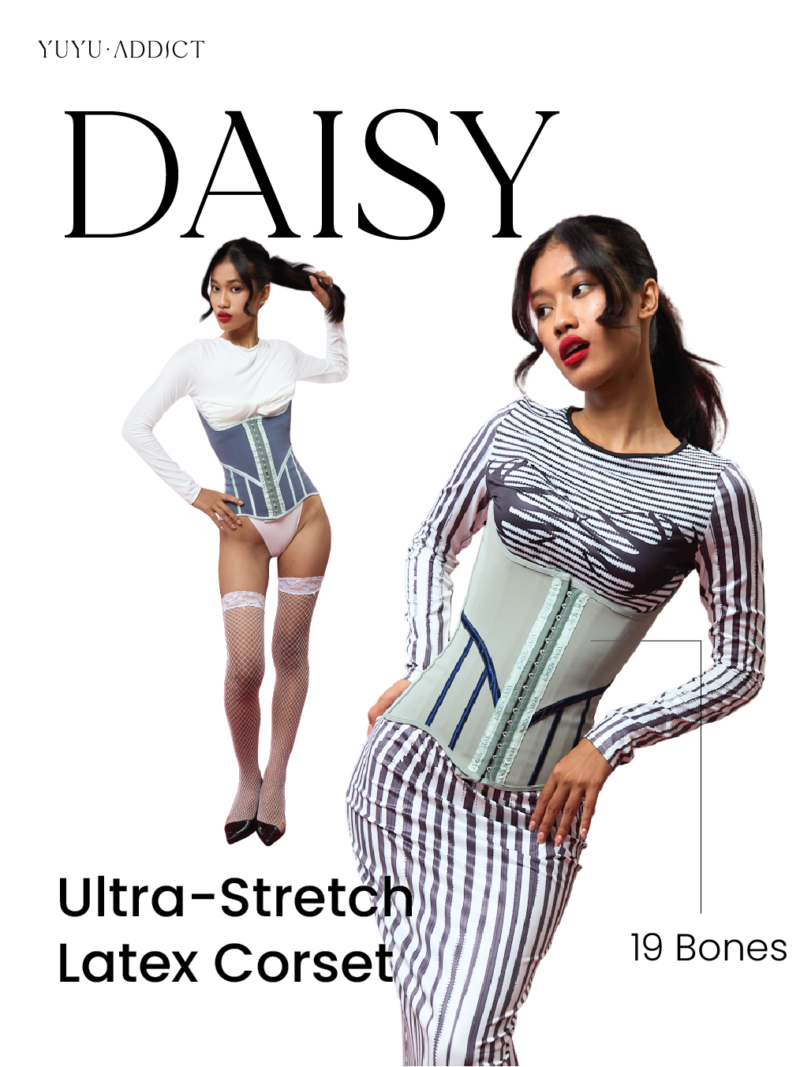 YUYUADDICT - DAISY Latex Korset Stretchy Latex Corset