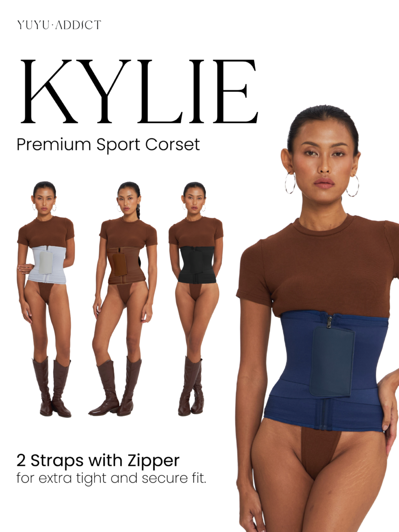 YUYUADDICT - Kylie Premium Sport Korset Resleting Waist Shaper Double High Compression Core Corset