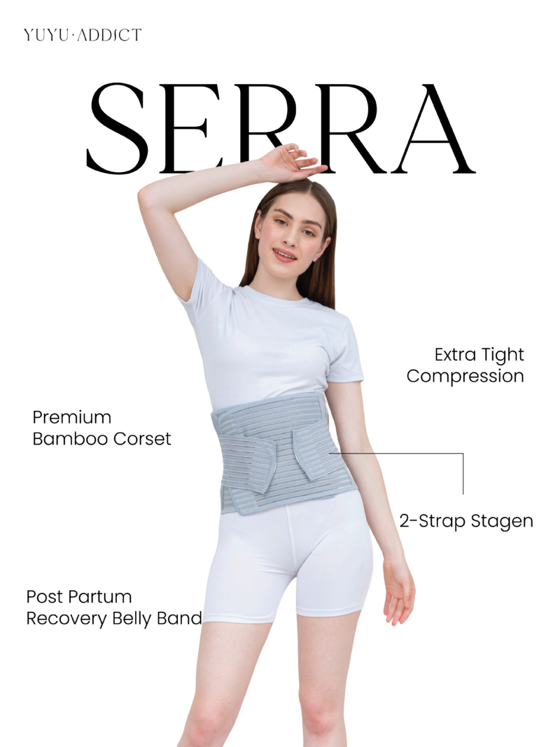 Premium Korset Bamboo Post Partum Recovery Belly Band Karet Elastis Aman utk Cesar Serra