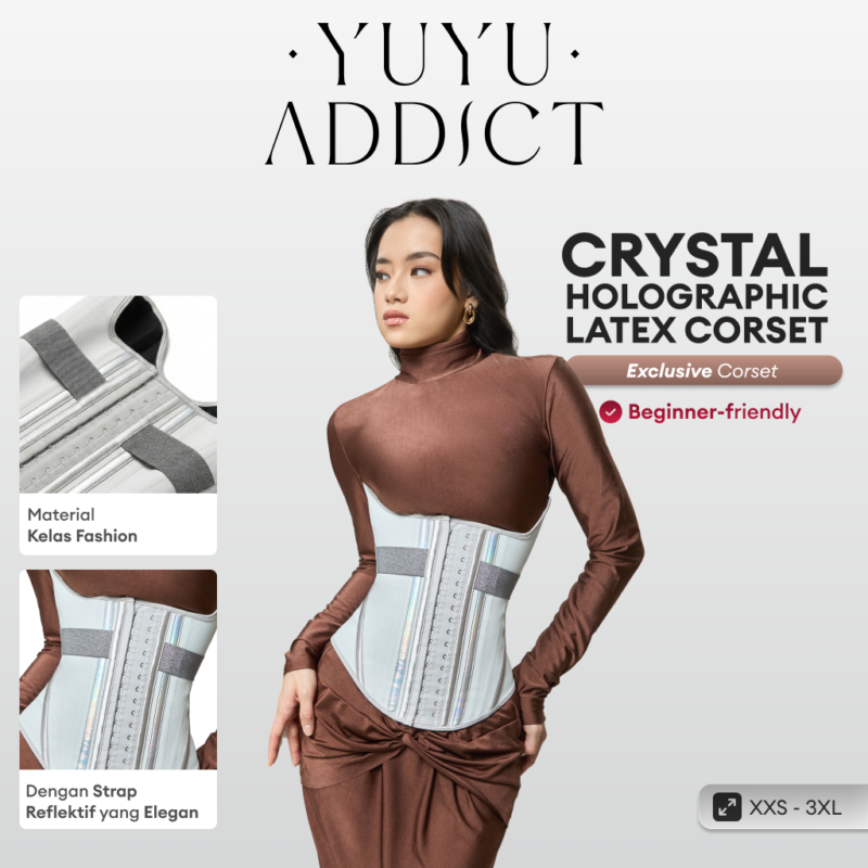 YUYUADDICT - Crystal Holographic Pro 17 Bones Latex Corset
