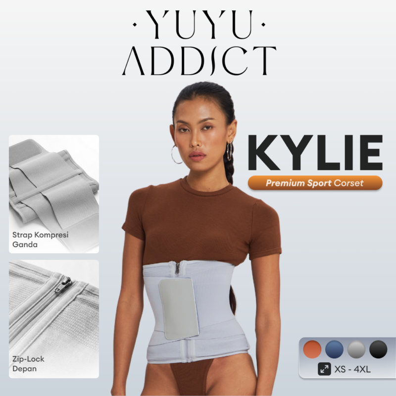YUYUADDICT - Kylie Premium Sport Korset Resleting Waist Shaper Double High Compression Core Corset