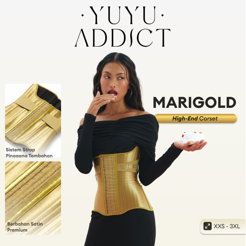 YUYUADDICT - Marigold Luxury Satin-Latex Hybrid Corset