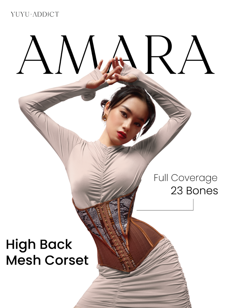 YUYUADDICT - Amara High Back Mesh Corset 23 Bones